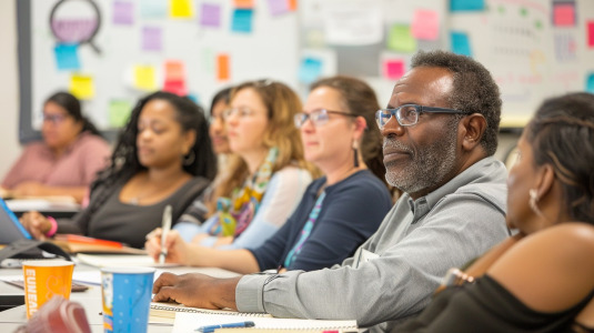 people learning in a group